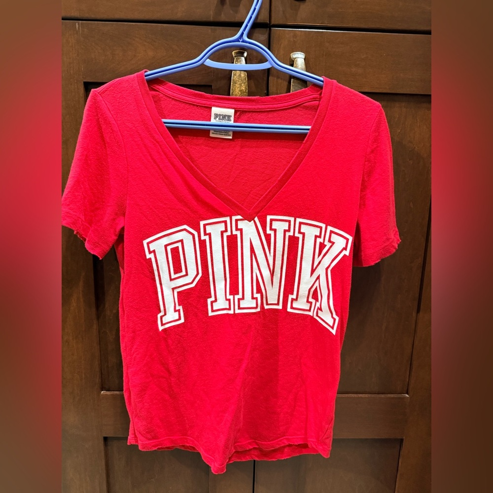 PINK Victoria's Secret Bold Red Tee xs